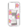 Slim Protection Case - STAND & RING RIBBON Silver［ Rune Naito - RUNE Flower - Pink ］