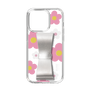 Slim Protection Case - STAND & RING RIBBON Silver［ Rune Naito - RUNE Flower - Pink ］