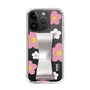 Slim Protection Case - STAND & RING RIBBON Silver［ Rune Naito - RUNE Flower - Pink ］