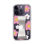 Slim Protection Case - STAND & RING RIBBON Silver［ Rune Naito - RUNE Flower - Pink ］