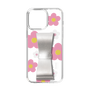 Slim Protection Case - STAND & RING RIBBON Silver［ Rune Naito - RUNE Flower - Pink ］