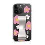 Slim Protection Case - STAND & RING RIBBON Silver［ Rune Naito - RUNE Flower - Pink ］