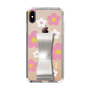 Slim Protection Case - STAND & RING RIBBON Silver［ Rune Naito - RUNE Flower - Pink ］
