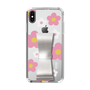 Slim Protection Case - STAND & RING RIBBON Silver［ Rune Naito - RUNE Flower - Pink ］
