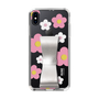 Slim Protection Case - STAND & RING RIBBON Silver［ Rune Naito - RUNE Flower - Pink ］