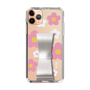 Slim Protection Case - STAND & RING RIBBON Silver［ Rune Naito - RUNE Flower - Pink ］