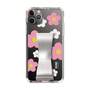 Slim Protection Case - STAND & RING RIBBON Silver［ Rune Naito - RUNE Flower - Pink ］
