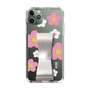 Slim Protection Case - STAND & RING RIBBON Silver［ Rune Naito - RUNE Flower - Pink ］