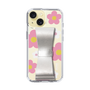 Slim Protection Case - STAND & RING RIBBON Silver［ Rune Naito - RUNE Flower - Pink ］