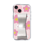 Slim Protection Case - STAND & RING RIBBON Silver［ Rune Naito - RUNE Flower - Pink ］
