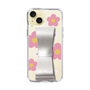 Slim Protection Case - STAND & RING RIBBON Silver［ Rune Naito - RUNE Flower - Pink ］