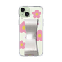 Slim Protection Case - STAND & RING RIBBON Silver［ Rune Naito - RUNE Flower - Pink ］