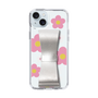 Slim Protection Case - STAND & RING RIBBON Silver［ Rune Naito - RUNE Flower - Pink ］