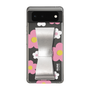 Slim Protection Case - STAND & RING RIBBON Silver［ Rune Naito - RUNE Flower - Pink ］