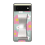 Slim Protection Case - STAND & RING RIBBON Silver［ Rune Naito - RUNE Flower - Pink ］