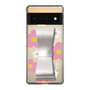 Slim Protection Case - STAND & RING RIBBON Silver［ Rune Naito - RUNE Flower - Pink ］