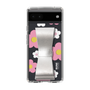 Slim Protection Case - STAND & RING RIBBON Silver［ Rune Naito - RUNE Flower - Pink ］