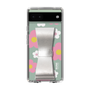 Slim Protection Case - STAND & RING RIBBON Silver［ Rune Naito - RUNE Flower - Pink ］