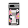 Slim Protection Case - STAND & RING RIBBON Silver［ Rune Naito - RUNE Flower - Pink ］