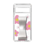 Slim Protection Case - STAND & RING RIBBON Silver［ Rune Naito - RUNE Flower - Pink ］