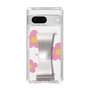 Slim Protection Case - STAND & RING RIBBON Silver［ Rune Naito - RUNE Flower - Pink ］