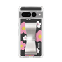 Slim Protection Case - STAND & RING RIBBON Silver［ Rune Naito - RUNE Flower - Pink ］