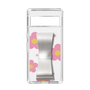 Slim Protection Case - STAND & RING RIBBON Silver［ Rune Naito - RUNE Flower - Pink ］