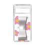 Slim Protection Case - STAND & RING RIBBON Silver［ Rune Naito - RUNE Flower - Pink ］