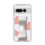 Slim Protection Case - STAND & RING RIBBON Silver［ Rune Naito - RUNE Flower - Pink ］
