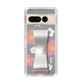 Slim Protection Case - STAND & RING RIBBON Silver［ Rune Naito - RUNE Flower - Pink ］