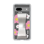 Slim Protection Case - STAND & RING RIBBON Silver［ Rune Naito - RUNE Flower - Pink ］