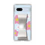 Slim Protection Case - STAND & RING RIBBON Silver［ Rune Naito - RUNE Flower - Pink ］