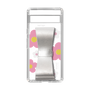Slim Protection Case - STAND & RING RIBBON Silver［ Rune Naito - RUNE Flower - Pink ］