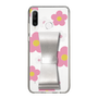 Slim Protection Case - STAND & RING RIBBON Silver［ Rune Naito - RUNE Flower - Pink ］