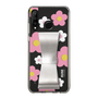 Slim Protection Case - STAND & RING RIBBON Silver［ Rune Naito - RUNE Flower - Pink ］