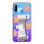 Slim Protection Case - STAND & RING RIBBON Silver［ Rune Naito - RUNE Flower - Pink ］