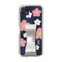 Slim Protection Case - STAND & RING RIBBON Silver［ Rune Naito - RUNE Flower - Pink ］
