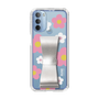 Slim Protection Case - STAND & RING RIBBON Silver［ Rune Naito - RUNE Flower - Pink ］