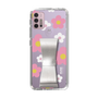 Slim Protection Case - STAND & RING RIBBON Silver［ Rune Naito - RUNE Flower - Pink ］