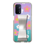 Slim Protection Case - STAND & RING RIBBON Silver［ Rune Naito - RUNE Flower - Pink ］