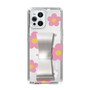 Slim Protection Case - STAND & RING RIBBON Silver［ Rune Naito - RUNE Flower - Pink ］