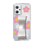 Slim Protection Case - STAND & RING RIBBON Silver［ Rune Naito - RUNE Flower - Pink ］