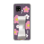 Slim Protection Case - STAND & RING RIBBON Silver［ Rune Naito - RUNE Flower - Pink ］