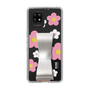 Slim Protection Case - STAND & RING RIBBON Silver［ Rune Naito - RUNE Flower - Pink ］