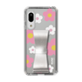 Slim Protection Case - STAND & RING RIBBON Silver［ Rune Naito - RUNE Flower - Pink ］