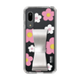 Slim Protection Case - STAND & RING RIBBON Silver［ Rune Naito - RUNE Flower - Pink ］