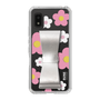 Slim Protection Case - STAND & RING RIBBON Silver［ Rune Naito - RUNE Flower - Pink ］