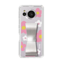 Slim Protection Case - STAND & RING RIBBON Silver［ Rune Naito - RUNE Flower - Pink ］