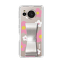 Slim Protection Case - STAND & RING RIBBON Silver［ Rune Naito - RUNE Flower - Pink ］