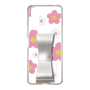 Slim Protection Case - STAND & RING RIBBON Silver［ Rune Naito - RUNE Flower - Pink ］